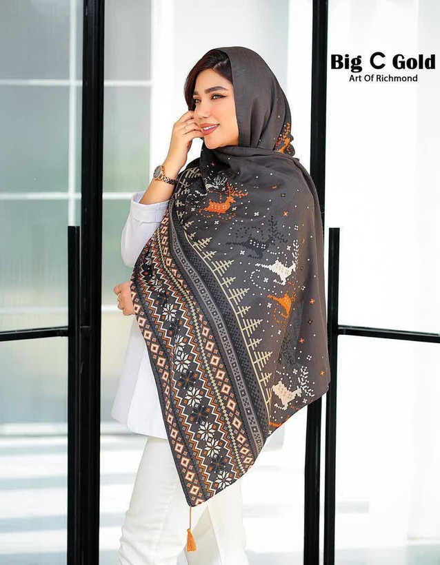 شال پاییزه ضخیم اما لطیف تمیز دوخت ابعاد 200*75