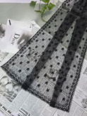 شال طرح قلب و ستاره گل برجسته 75*200مشکی زاغ وارداتی